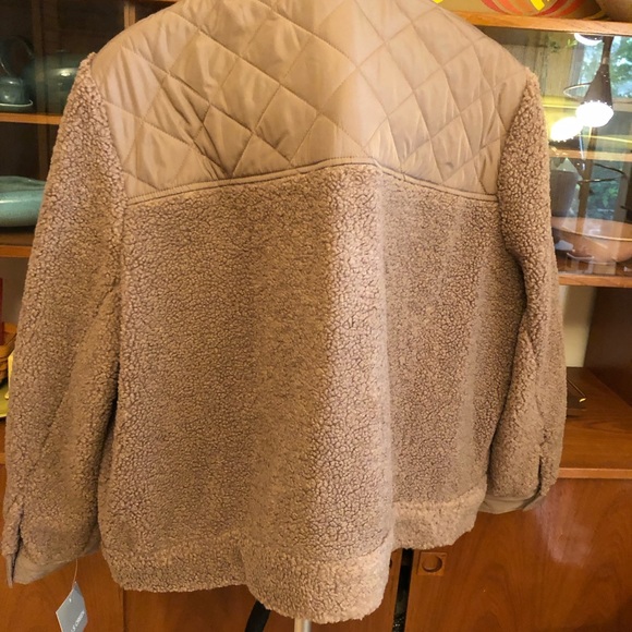 Lite Weight Quilted Teddy Jacket in a dark Carmel Color - Picture 2 of 10